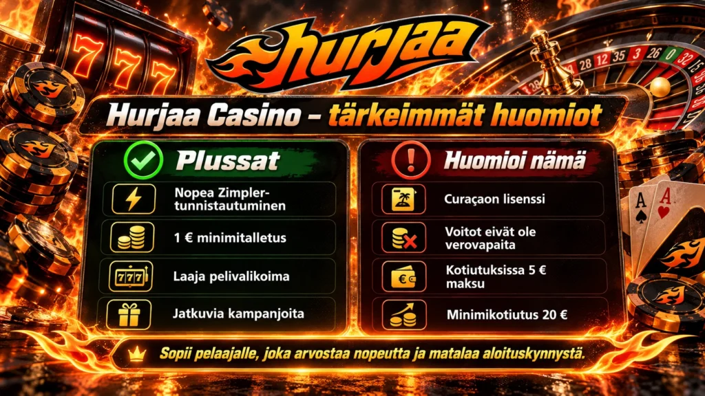 hurjaa_casino_plussat_ja_huomiot